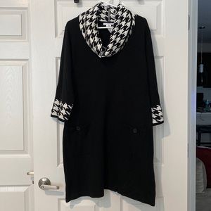 Plus Sweater Dress - Geometric Detail